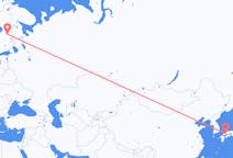 Vluchten van Hiroshima, Japan naar Kajaani, Finland