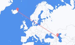 Flights from the city of Makhachkala, Russia to the city of Egilsstaðir, Iceland
