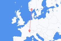 Vluchten van Genève, Zwitserland naar Kristiansand, Noorwegen