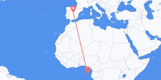 Flyrejser fra São Tomé og Príncipe til Spanien