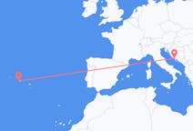Loty z miasta Horta, Azores do miasta Split
