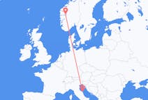 Flyreiser fra Sogndal, Norge til Ancona, Italia