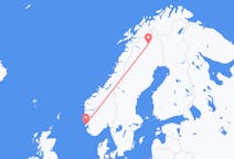 Vluchten van Kiruna naar Haugesund
