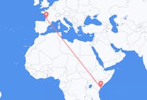 Flyrejser fra Lamu, Kenya til Bordeaux, Frankrig