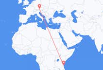 Flyreiser fra Dar-es-Salaam, til Salzburg