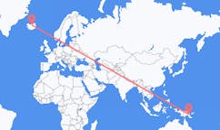 Flights from the city of Lae, Papua New Guinea to the city of Akureyri, Iceland
