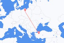 Flyg från Kütahya, Turkiet till Bydgoszcz, Polen
