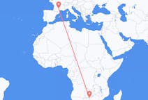 Flyg från Victoria Falls, Zimbabwe till Rodez, Frankrike