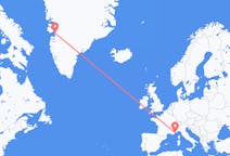 Flyreiser fra Ilulissat, til Nice