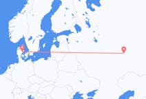 Loty z Kazań, Rosja do Aarhus, Dania