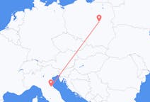 Flyreiser fra Warszawa, Polen til Forli, Italia