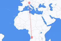 Flyg från Huambo, Angola till Verona, Italien