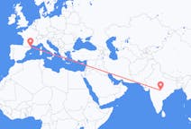 Flights from Nagpur, India to Perpignan, France