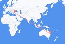 Flyreiser fra Gold Coast, Australia til Eskişehir, Tyrkia