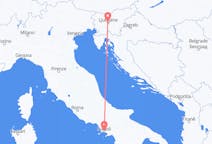Flights from Ljubljana in Slovenia to Naples in Italy