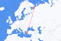 Flights from Arkhangelsk, Russia to Rhodes, Greece