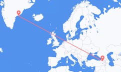 Flüge von Kulusuk, Grönland nach Kars, die Türkei