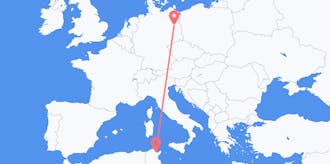 チュニジアからドイツへのフライト