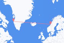 Loty z Sisimiut na Grenlandii do Rørvik w Norwegii
