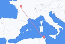 Flyg från Tunis, Tunisien till Poitiers, Frankrike