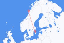Vluchten van Sandnessjøen, Noorwegen naar Visby, Zweden