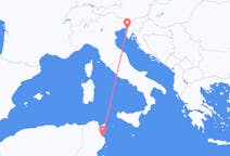 出发地 突尼斯出发地 莫纳斯提尔目的地 意大利的里雅斯特的航班