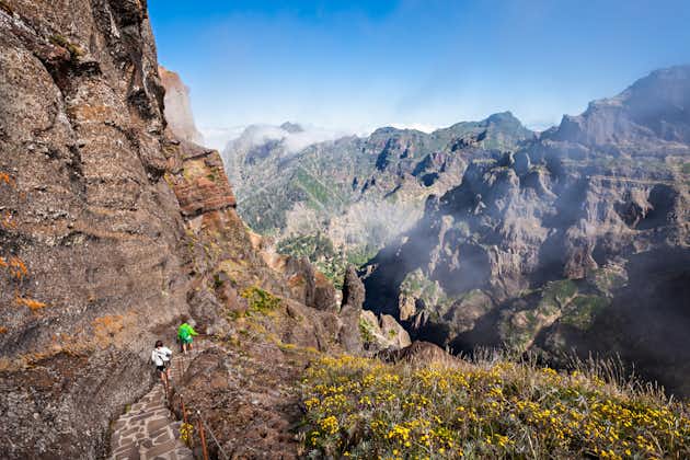 Landscape of trek Pico do Arieiro to Pico Ruivo, Madeira island, Portugal.