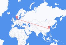 Flyrejser fra Nanjing, Kina til Billund, Danmark