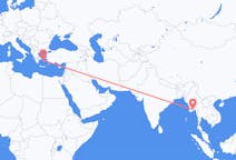 Flyg från Rangoon, Myanmar (Burma) till Mykonos, Grekland