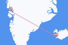 グリーンランドのカールスートから、アイスランドのレイキャビク行きフライト