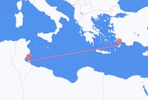 Voli from Gerba, Tunisia to Rodi, Grecia