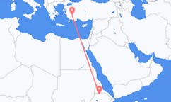 Flyrejser fra Shire, Etiopien til Denizli, Tyrkiet