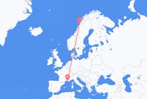 Flyg från Marseille, Frankrike till Bodø, Norge