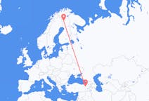 Flug frá Kolari, Finnlandi til Erzurum, Tyrklandi
