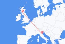 Flights from Rimini, Italy to Glasgow, Scotland