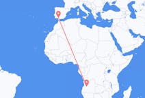 アンゴラのから ウアンボ、スペインのへ セビリアフライト