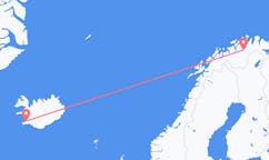 ノルウェーのラクスエルブから、アイスランドのレイキャビク行きフライト