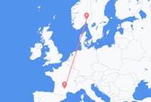 Flyg från Rodez, Frankrike till Oslo, Norge