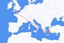 Flights from Santorini to Guernsey