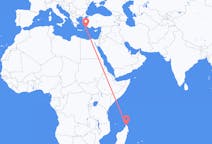 Flyg från Antsiranana, Madagaskar till Rhodes, England, Grekland