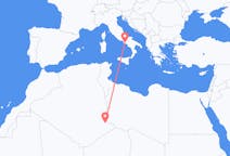 Vluchten van Djanet, Algerije naar Napels, Italië