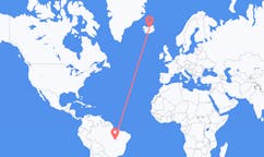 Flyrejser fra Palmas, Brasilien til Akureyri, Island