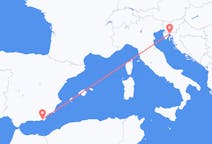 クロアチアのリエカから、スペインのアルメリアまでのフライト