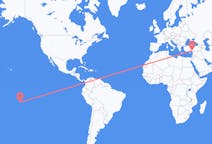 Flyreiser fra Manihi, Fransk Polynesia til Adana, Tyrkia