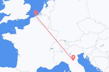 Vluchten van Bologna, Italië naar Ostend, Norfolk, België