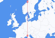 Vluchten van Trondheim, Noorwegen naar Pisa, Italië