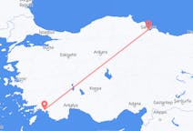 トルコのダラマンから、トルコのサムスンまでのフライト