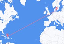Loty z Inagua na Bahamach do Kopenhagi w Danii