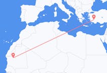 出发地 毛里塔尼亚出发地 阿塔爾目的地 土耳其代尼茲利的航班
