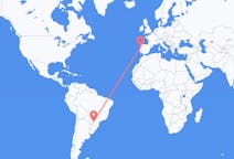 Flyg från Cascavel (kommun i Brasilien, Paraná, lat -25,05, long -53,39), Brasilien till Porto, Portugal